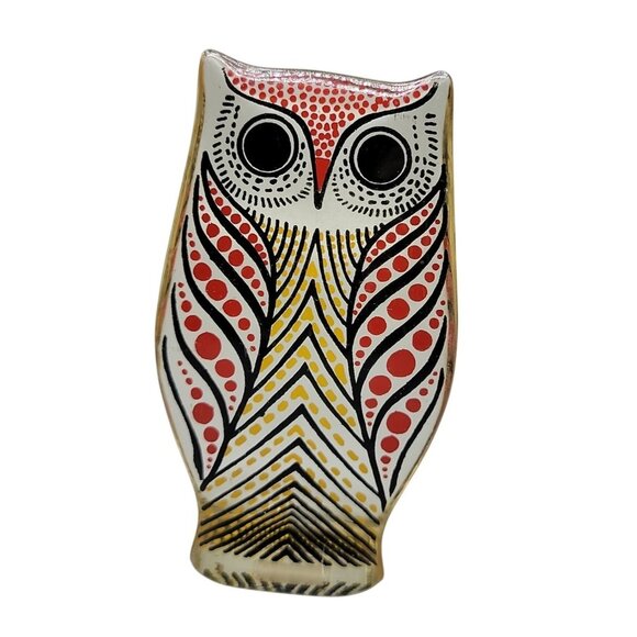 Abraham Palatnik Owl Figurine Vintage Lucite Made In Brazil Kinetic Translucent - Picture 5 of 9